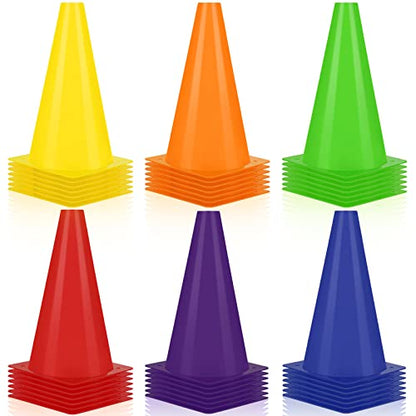 30 Pieces 9 Inch Traffic Cones Plastic Sport Agility Training Safety Cones Soccer Practice Equipment for Basketball Football Drills Exercise, Outdoor Activity and Events