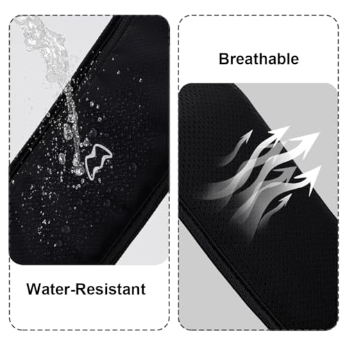 Simptech Running Belt Bag - Lightweight Reflective Waist Fanny Pack for Men Women, Quick-Dry 3-Pocket Running Gear with Phone Holder for Hiking Cycling Travel Essentials (Black)