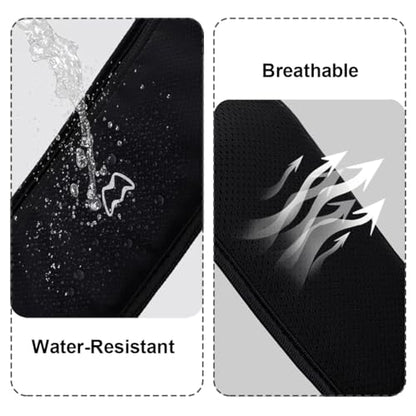 Simptech Running Belt Bag - Lightweight Reflective Waist Fanny Pack for Men Women, Quick-Dry 3-Pocket Running Gear with Phone Holder for Hiking Cycling Travel Essentials (Black)
