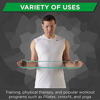 THERABAND Resistance Band Loop, Professional Latex Mini Band for Lower Pilates, Crossfit, Yoga, Stretching, Therapy, Strength Training without Weights, 18 Inch, Green, Heavy, Intermediate Level 1 - color: Green - Heavy, size: 18 Inch