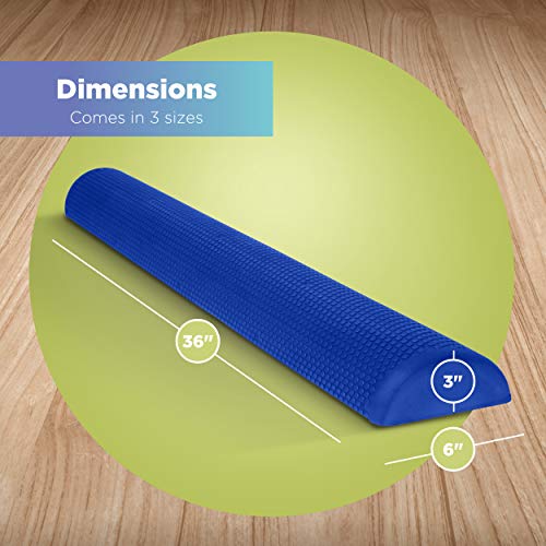 High Density EVA Foam Roller for Physical Therapy – Deep Tissue Massager with Textured Bumps for Myofascial Release & Fitness Training - Lightweight & Durable 36" Half Foam Roller – Made in the USA - size: 36" Half Roller