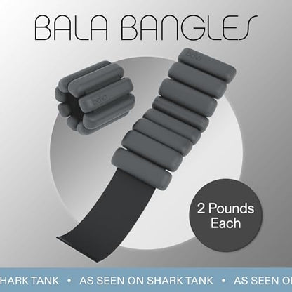 Bala Bangles Wrist & Ankle Weights for Women & Men, Home Gym Equipment - color: Charcoal, size: 2 LB