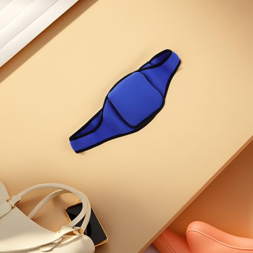 Neoprene Microphone Waist Bag with Zipper Trainer Running Belt Sweat-resistant Blue Waist Pack for Gym and Outdoor Sports