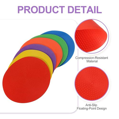 PATIKIL Spot Markers, Non-Slip Floor Dots Agility Markers Flat Field Cone Poly Dot - color: Red