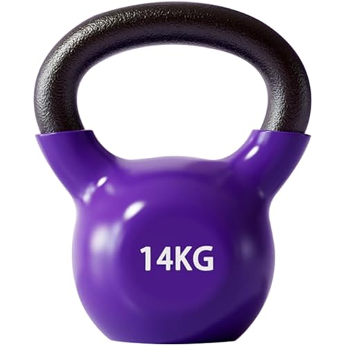 Kettlebell Weights Home Women Fitness Kettle Bells, Gym Solid Cast Iron Dumbbell, Strength Training Equipment, Weight Loss/Muscle Gain(Dark purple-14kg)