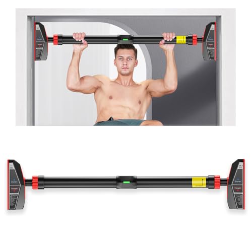 Pull-Master Pull Up Bar For Home, No Screws Chin Up Bar With Locking Mechanism Max Load 200Kg Adjustable (70 to 100 CM)