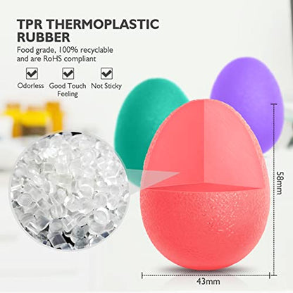 Peradix Hand Grip Strength Trainer, Stress Relief Ball, Wrist Rehab Therapy Hand Grip Equipment Ball Squishy Tools - Set of 3 Finger Resistance Exercise Squeezer