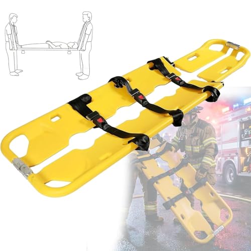 Portable Folding Scoop Stretcher, Adjustable Patient Transport Stretcher with Safety Straps, 350 Lb Capacity, PE Emergency Rescue Board for Ambulance and Hospital Use