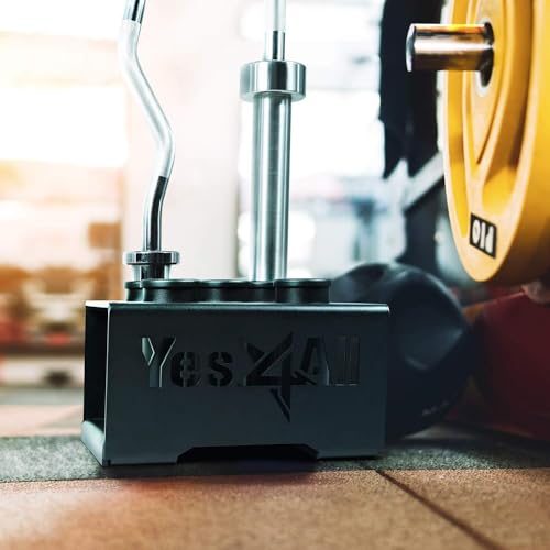 Yes4All Vertical Storage Rack, Home Gym Organizer, Barbell & Dumbbell Rack for 2-inch Olympic & Curl Bars - color: C. Black