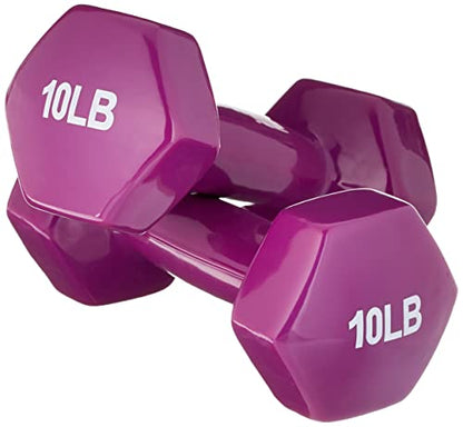 Amazon Basics Vinyl Coated Dumbbell Hand Weights - style: 10 Pounds, Pair