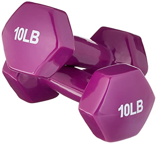 Amazon Basics Vinyl Coated Dumbbell Hand Weights - style: 10 Pounds, Pair