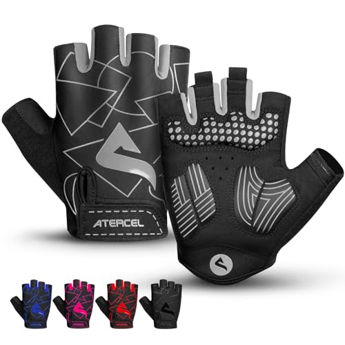 ATERCEL Cycling Gloves, Bike Gloves for Men Women, Bicycle Glove for Cycling, Workout, Gym, Training, Weight Lifting Outdoor, Mountain Bike, and Riding - color: Grey, size: Medium