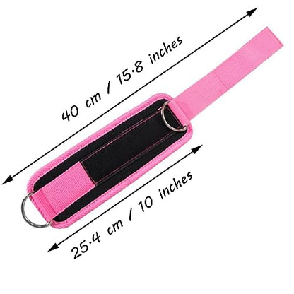 Ankle Straps Ankle Resistance Bands Wrist Cuffs Padded Straps Adjustable Fitness Glute Kickback D-Ring for Cable Machine Gym Foot Leg Training Brace Support 1 Pair - color: pink