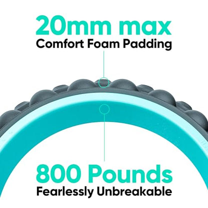 FitBeast Back Roller, Back Wheel Foam Roller - Targeted Muscle Roller for Deep Tissue Massage, Back Stretcher