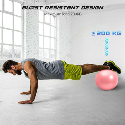 Cikyner Soft Pilates Ball, 9 Inch Small Exercise Ball with Inflatable Straw - color: Light Pink