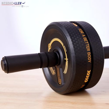 Upgraded Ab Roller Wheel. Abdominal Training Roller for Men/Women, Abdominal Wheels Widened to 3.4 ", Rubber Tread of The Abdominal Wheel Upgraded, Max Weight 490 lbs - color: Yellow