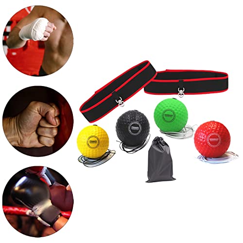 Boxing Reflex Ball Headband Reflex Ball on String with Headband Hand Eye Coordination Training Improve Reaction Speed Adjustable for Workout