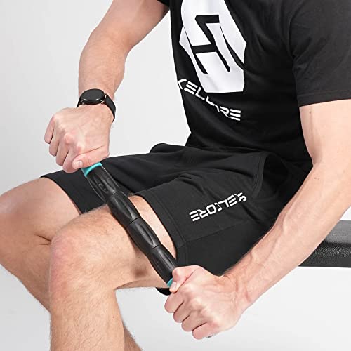 Skelcore 18" Muscle Roller Massage Stick - Athletes 18" Massage Roller Bar for Relieving Muscle Soreness Cramping Tightness Physical Therapy & Recovery, Travel Size 18 inch