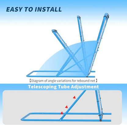 Adjustable Soccer Rebounder Net & Goal – Durable Steel Frame, Multi-Sport Bounce Back Trainer, Portable Quick Setup – Ideal for Youth & Adults, Passing & Firing Practice – 4x4 FT Size