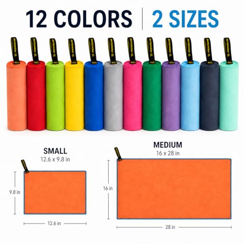 Backpacking Ultralight Quick Dry Microfiber Soft Fast Drying Hand and Face Towel Wash Cloth Camping Yoga Hiking Active Lifestyle Small (Orange, Small)