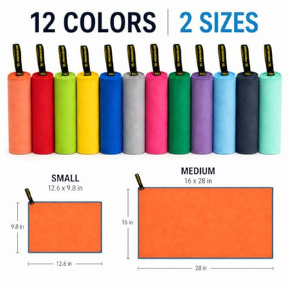Backpacking Ultralight Quick Dry Microfiber Soft Fast Drying Hand and Face Towel Wash Cloth Camping Yoga Hiking Active Lifestyle Small (Orange, Small)