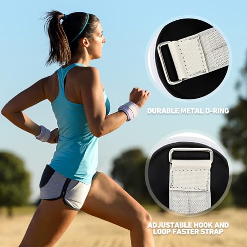 Shappy 4 Pairs Ankle Weights Set for Women Men Kids 2/3/4/6 Lbs Per Pair Adjustable Wrist Arm Leg Weights for Gym Yoga Fitness Workout Training Fitness Workout Walking Jogging Running