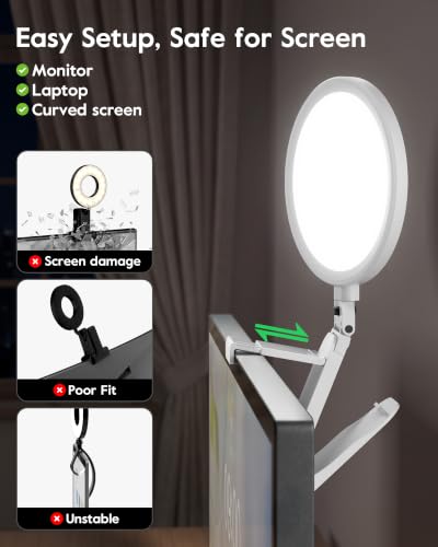 Computer Lighting for Video conferencing with Flexible Clip, 50 Modes - color: White 1 PSC
