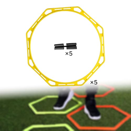 predolo 5 Pieces Agility Training Rings Portable Basketball Football Workout Equipment Exercise Rings Lightweight Engineering PP Material Suitable for Sports