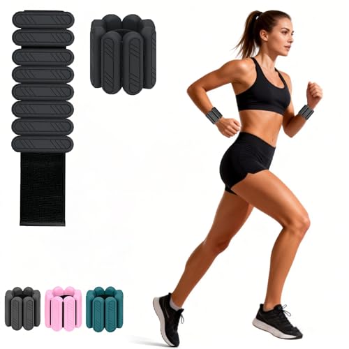 Ankle Weights for Women, Wrist Weights with Breathable & Comfortable Silicone Rubber Design, Adjustable Ankle Weights for Strength Training - color: Black, size: 4LB