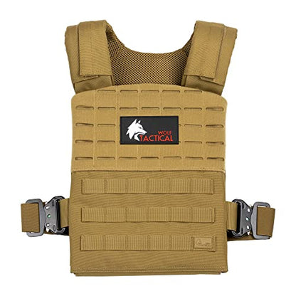 WOLF TACTICAL Quick-Release Weighted Vest for Men Workout Vest, Strength Training Weight Vests Weighted Vest Men - color: FDE Tan