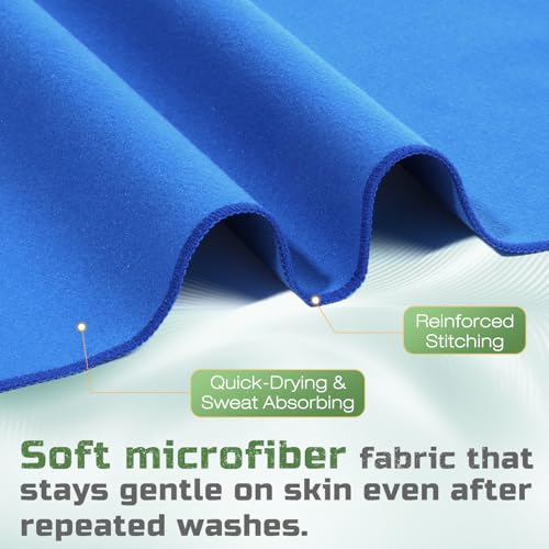 20 Pack 12"x10" Microfiber Sweat Absorbing Handkerchiefs for Men, Quick-Dry Sweat Rags Towels for Face, Neck, Gym