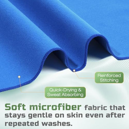 20 Pack 12"x10" Microfiber Sweat Absorbing Handkerchiefs for Men, Quick-Dry Sweat Rags Towels for Face, Neck, Gym
