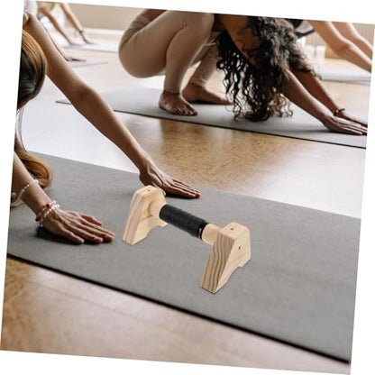 Totority 2pcs Wooden Parallettes Bars Non- Base for Push-ups and Exercise Handles for Strength Training and Calisthenics Compact Design for Home Fitness for Men and Women