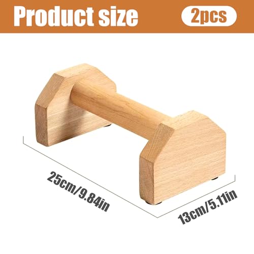 Push Up Handles for Floor 1 Pair 10 Inch Wooden Push Up Bar Heavy Duty Pushup Handles Non-slip Pushup Bar for Home Gym Bars.