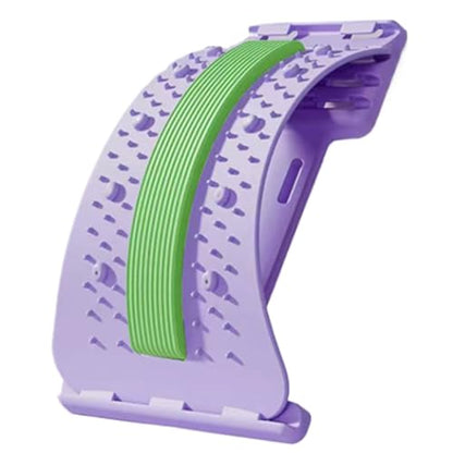 Lower Back Massager - 3-Level Adjustable Lower Back Stretcher | Non-Slip Lumbar Massager | Baack Arch Stretcher | Spine Stretccher for Body Recovery Muscle Release Yoga Workout Fitness - color: Purrple
