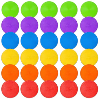 Poly Spot Markers 4 inch/9 inch Non-Slip Rubber Agility Training Markers Floor Dots Flat Field Cones for Football, Soccer, Basketball, School Exercise Drills, Dance Practice - style: 4.73 inch 30 Pcs (TPE)