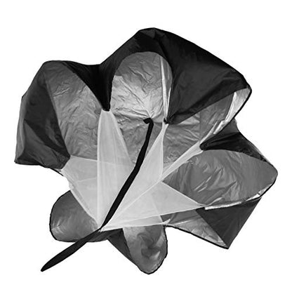 01 Running Parachute, Pongee Coating Training Umbrella, 1Pcs 5‑15kg Resistance for Sports Outdoor(Black)