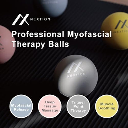 Therapy Massage Balls (2-Pack), High-Density Fascia Balls for Targeted Muscle Relaxation & Daily Recovery - Serene Gray + Soothing Pink (65D+50D) - color: Serene Gray + Soothing Pink (65d+50d)