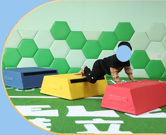 Jumping Boxes for Training, Kids Soft Plyo Box, 4 in 1 Stackable Jump Boxes, Weight Upgrade, Safety and Stability, Suitable for Home School Gym Outdoor Activities Exercise(Size:80×45×65×20cm)