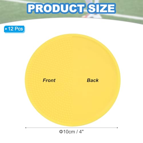 PATIKIL Spot Markers, Non-Slip Floor Dots Agility Markers Flat Field Cones Poly Dots - color: Yellow