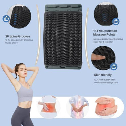 Back Stretcher Massager for Lower Lumbar Pain Relief, Multi-Level Adjustable Stretching Device, Lumbar Support, Back Pain Relief Support, Spine Decompressor Cracker Board