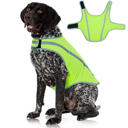FUAMEY Dog Reflective Vest for Large Dogs,Dog Hunting Vest High-Visibility - color: Green, size: X-Large