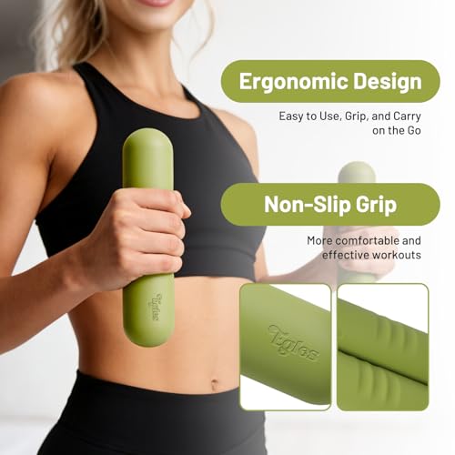 Egles Dumbbell Weight Bars for Women & Men, Set of 2 (3.3 LB | 6.6 LB Pair) -Hand Weights for Walking, Strength Training, Yoga, Pilates, Non-Slip Weights, Portable Strength Training