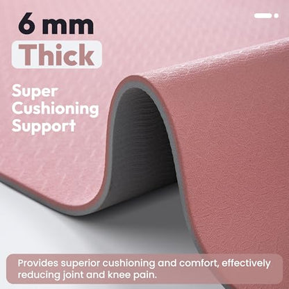 UMINEUX Extra Thick Yoga Mat, 6MM &10MM Yoga Mat Non Slip, POE Yoga Mats for Women Men, 72"x24", Great for Workout, Yoga, Pilates, Fitness & Floor Exercises