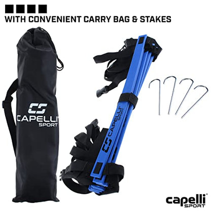 Capelli Sport Speed Agility Ladder, 10 Rung Sports Speed Training Workout Ladder with Carry Bag, Blue, 15 ft