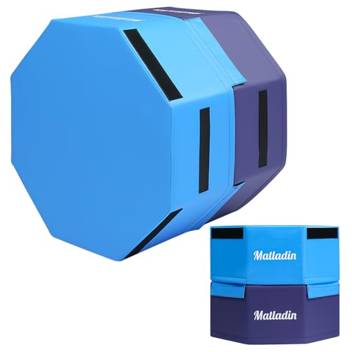 Matladin Gymnastics Octagon Mat, 25.6" Diametre Tumbling Backbend Trainer Exercise Mat for Kids Gym Cheerleading, Martial Art, Octagon Step and Jump Platforms - color: Blue & Purple