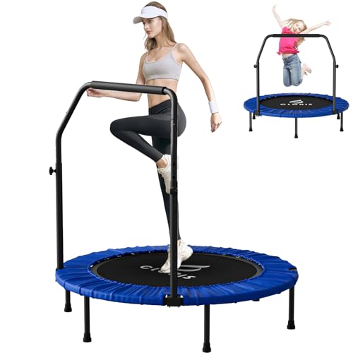 CLORIS Rebounder Trampoline for Adults 40 Inch, 400 lbs Capacity with 5-Level Adjustable Bar, Foldable Mini Indoor Fitness Workout Exercise Equipment Blue - color: 40in-Blue
