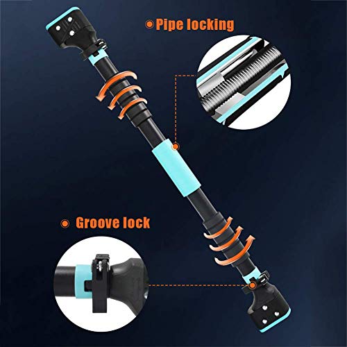 Pull Up Bar for Doorway, No Screws Chin Up Bar Adjustable Dip Bars with Grooved Lock for Fitness Workout Chin-Up Bar Adjustable Width Wall Bar,Home Gym Equipment,Load Bearing 200 KG