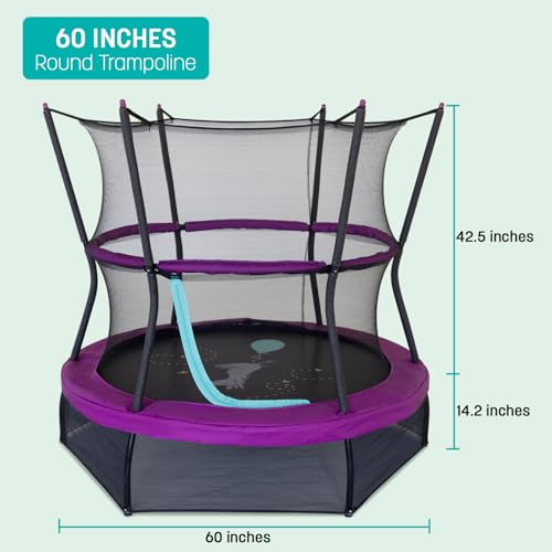 Skywalker Trampolines 60" No-Spring Design Mini Trampoline for Kids and Toddlers with Enclosure Net