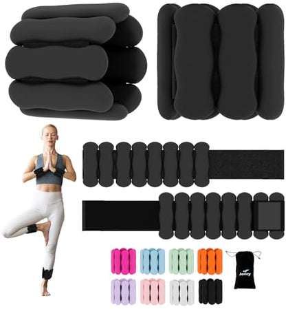 Ankle and Wrist Weights for Women & Men, Adjustable Arm & Leg Weights Set of 2 (1 lb/2 lb Each) Soft Silicone Weighted Bands Weighted Bracelet for Pilates Yoga Dance Walking Running Swimming Water Pool Home Gym Fitness Workout Jogging Gymnastics Aerobics